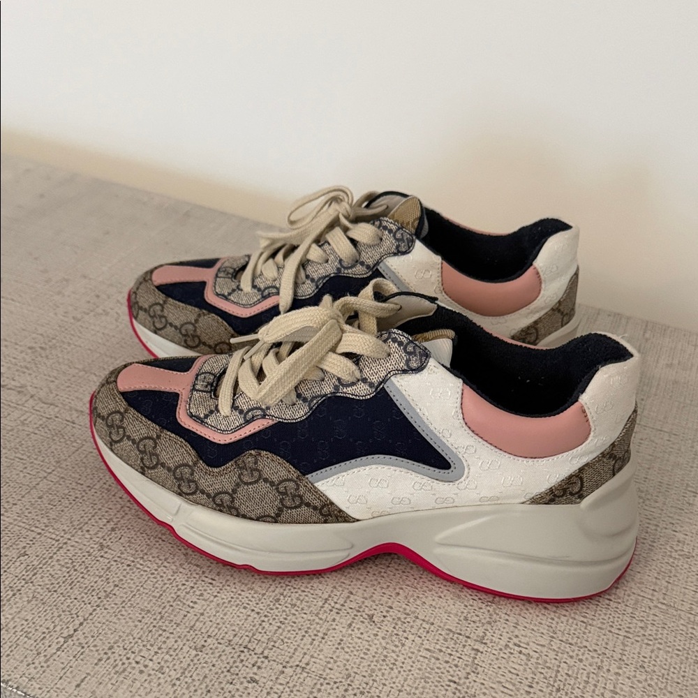 Gucci Multicolor Women’s Chunky Sneakers - Navy, Pink & White